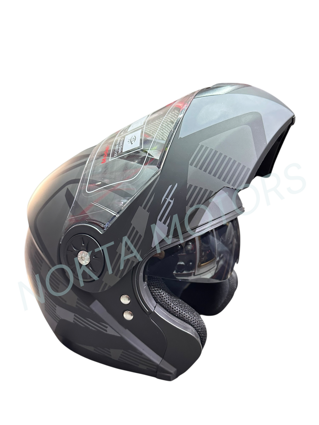JK-92 ÇENE AÇILIR GRİ -SİYAH MOTOSİKLET KASK