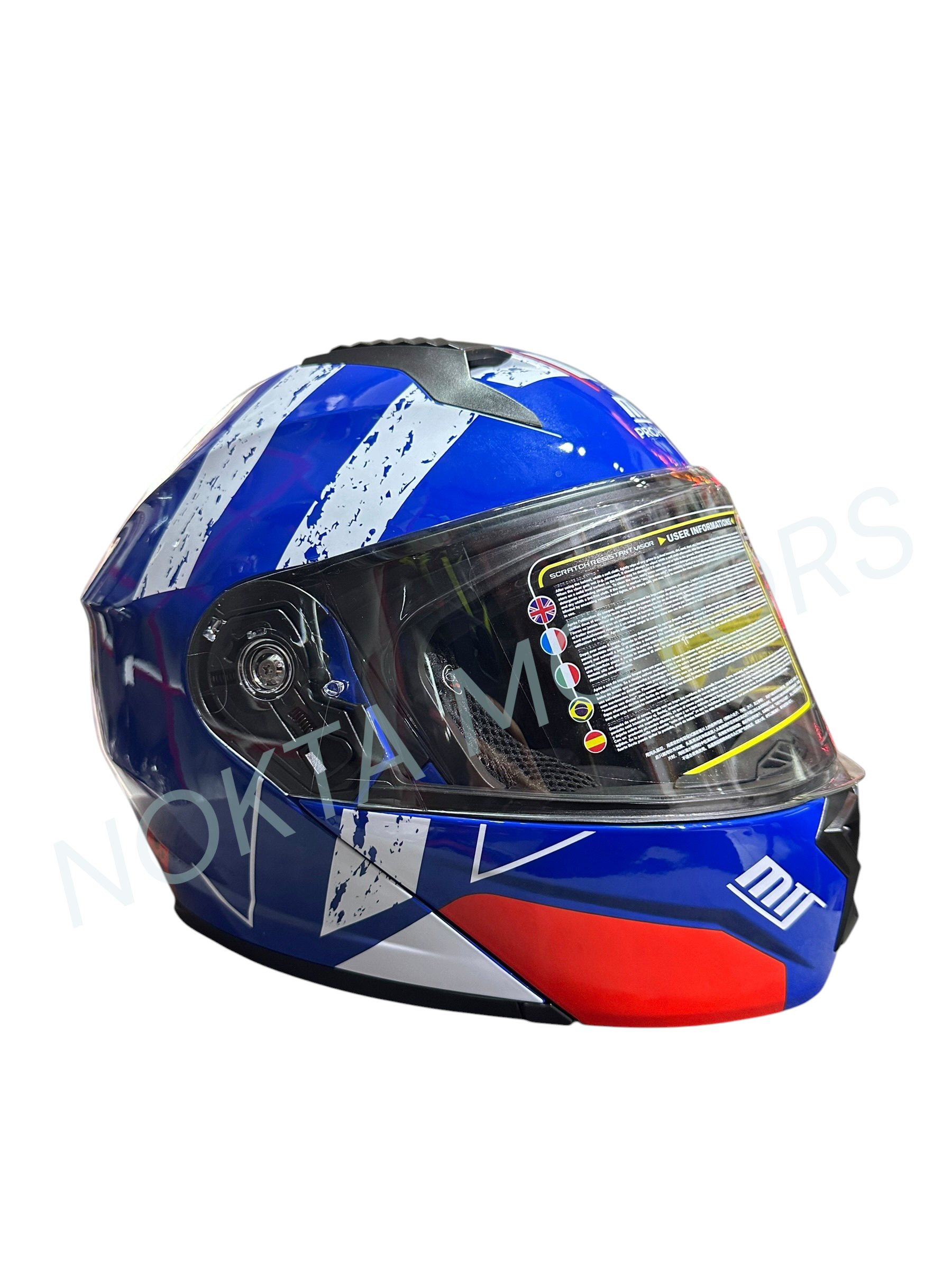 MTS PROHELMETS ÇENE AÇILIR MAVİ MOTOSİKLET KASK