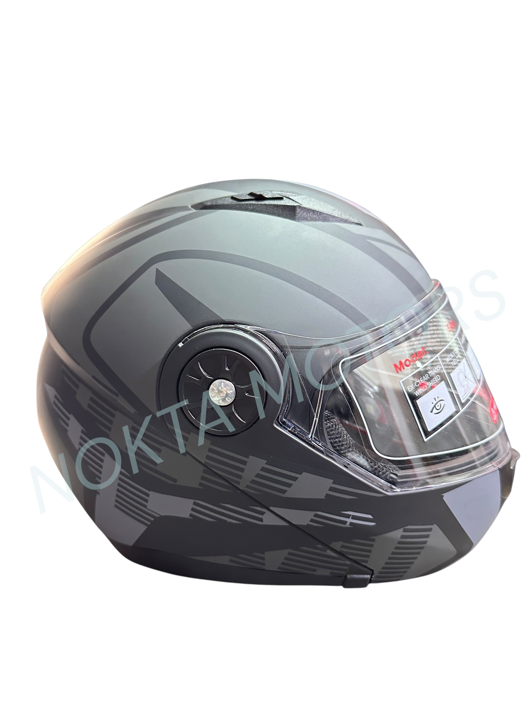 JK-92 ÇENE AÇILIR GRİ -SİYAH MOTOSİKLET KASK