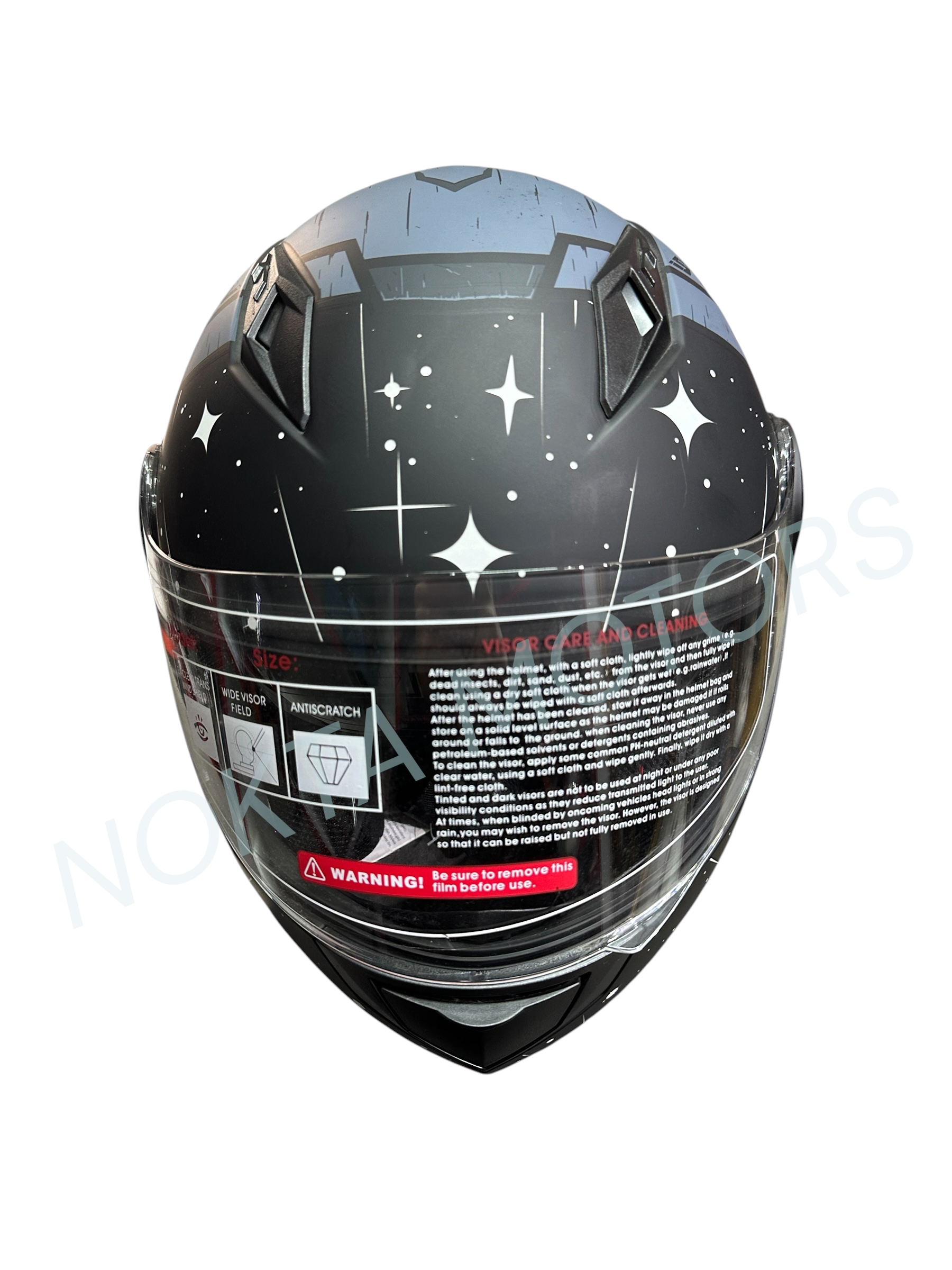 JK-20 ÇENE AÇILIR VİZÖRLÜ YILDIZLI MOTOSİKLET KASK